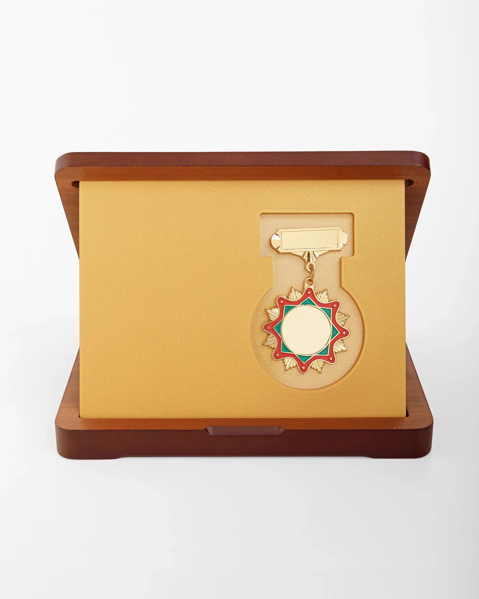 WOODEN AWARD WITH GOLD EMBLEM WW-24G