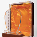 CRYSTAL AWARD WITH WOODEN BASE WW-32