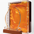 CRYSTAL AWARD WITH WOODEN BASE WW-34