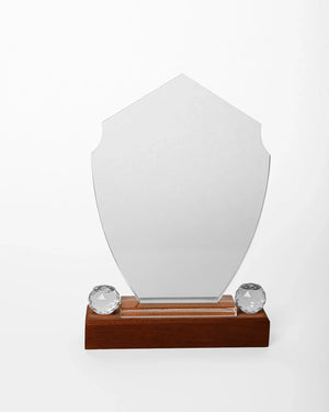 CRYSTAL AWARD WITH WOODEN BASE WW-32