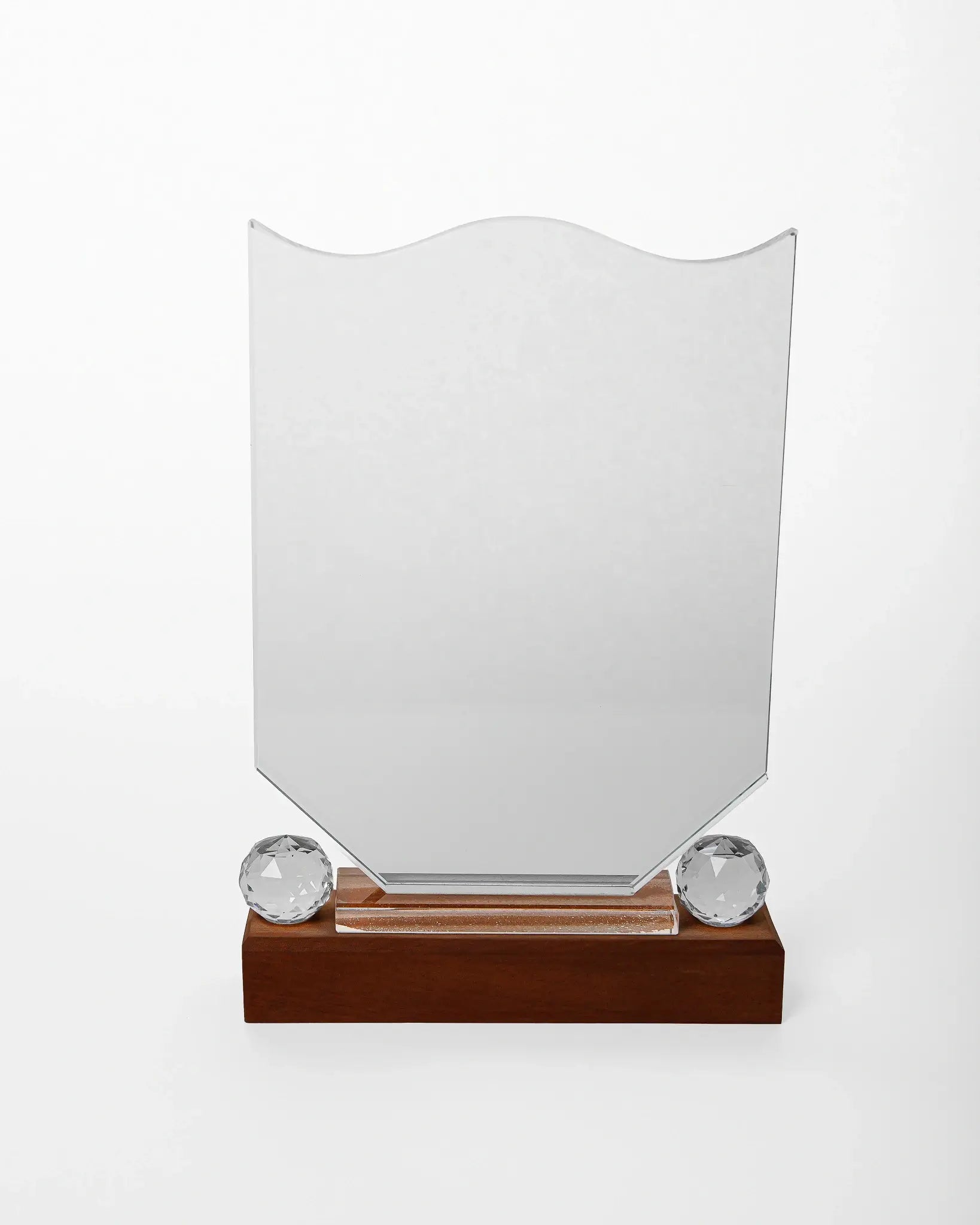 CRYSTAL AWARD WITH WOODEN BASE WW-33