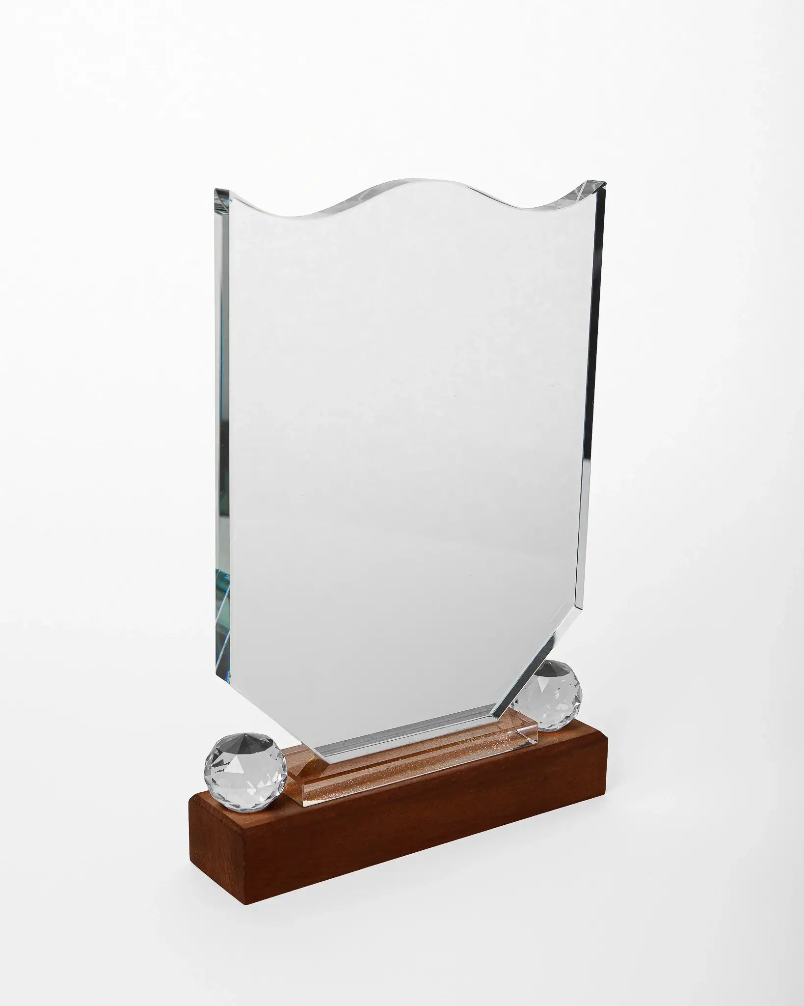 CRYSTAL AWARD WITH WOODEN BASE WW-33 ( WHOLESALE )