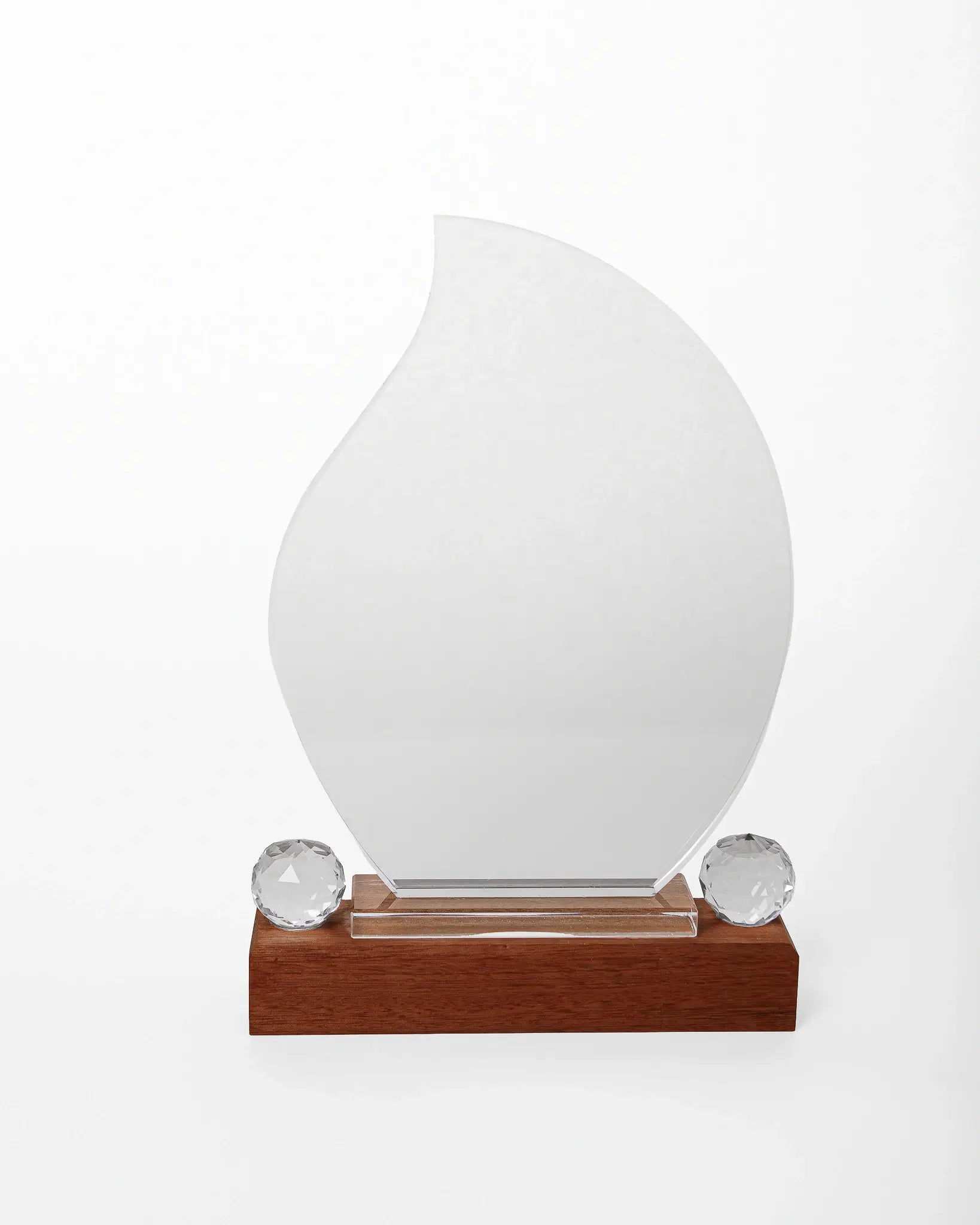 CRYSTAL AWARD WITH WOODEN BASE WW-34 ( WHOLESALE )