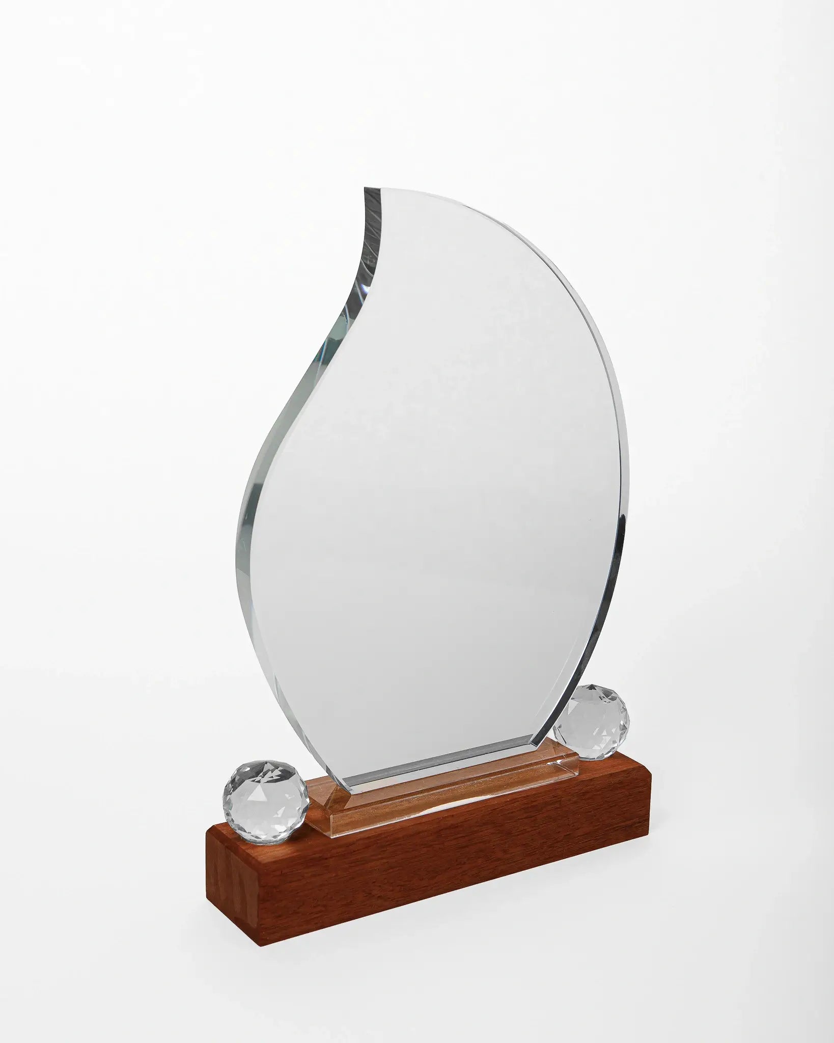 CRYSTAL AWARD WITH WOODEN BASE WW-34 ( WHOLESALE )