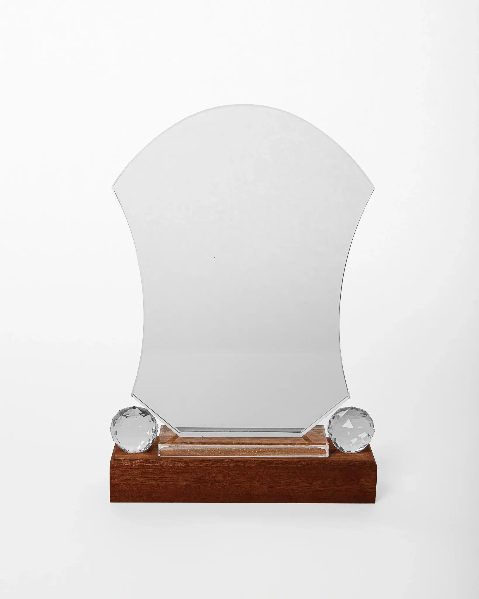 CRYSTAL AWARD WITH WOODEN BASE WW-35