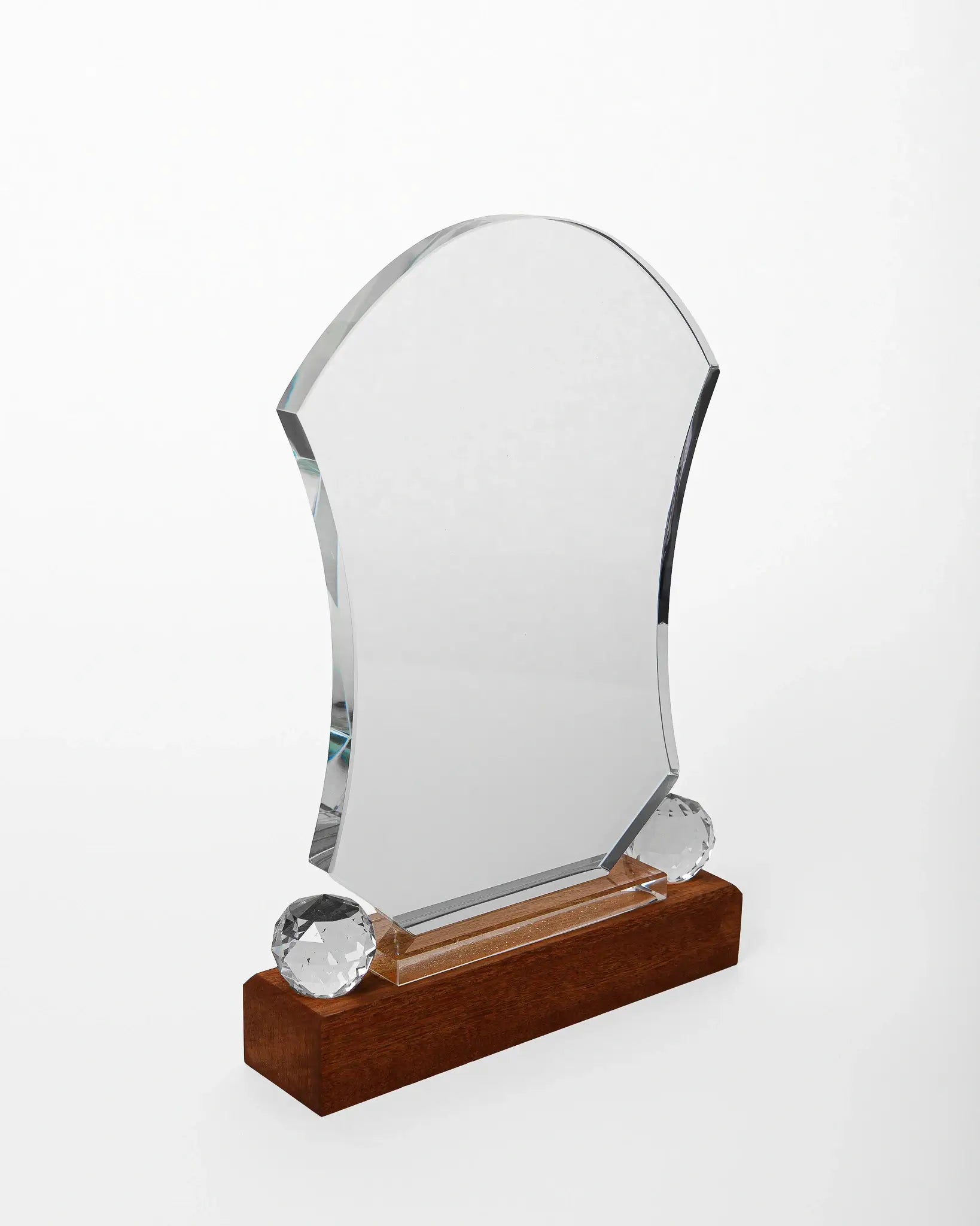 CRYSTAL AWARD WITH WOODEN BASE WW-35