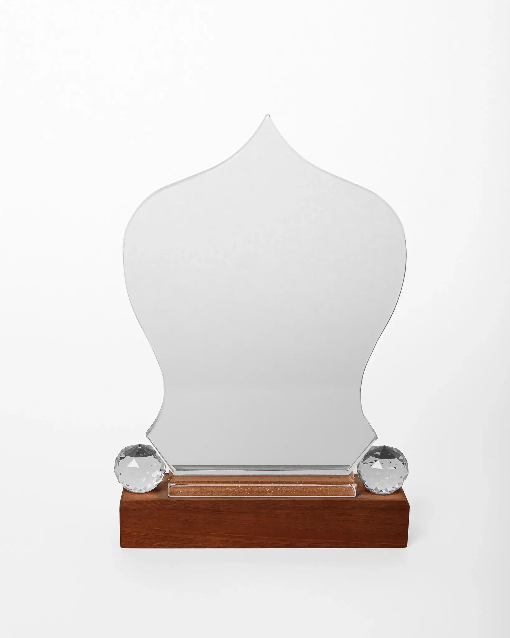 CRYSTAL AWARD WITH WOODEN BASE WW-36