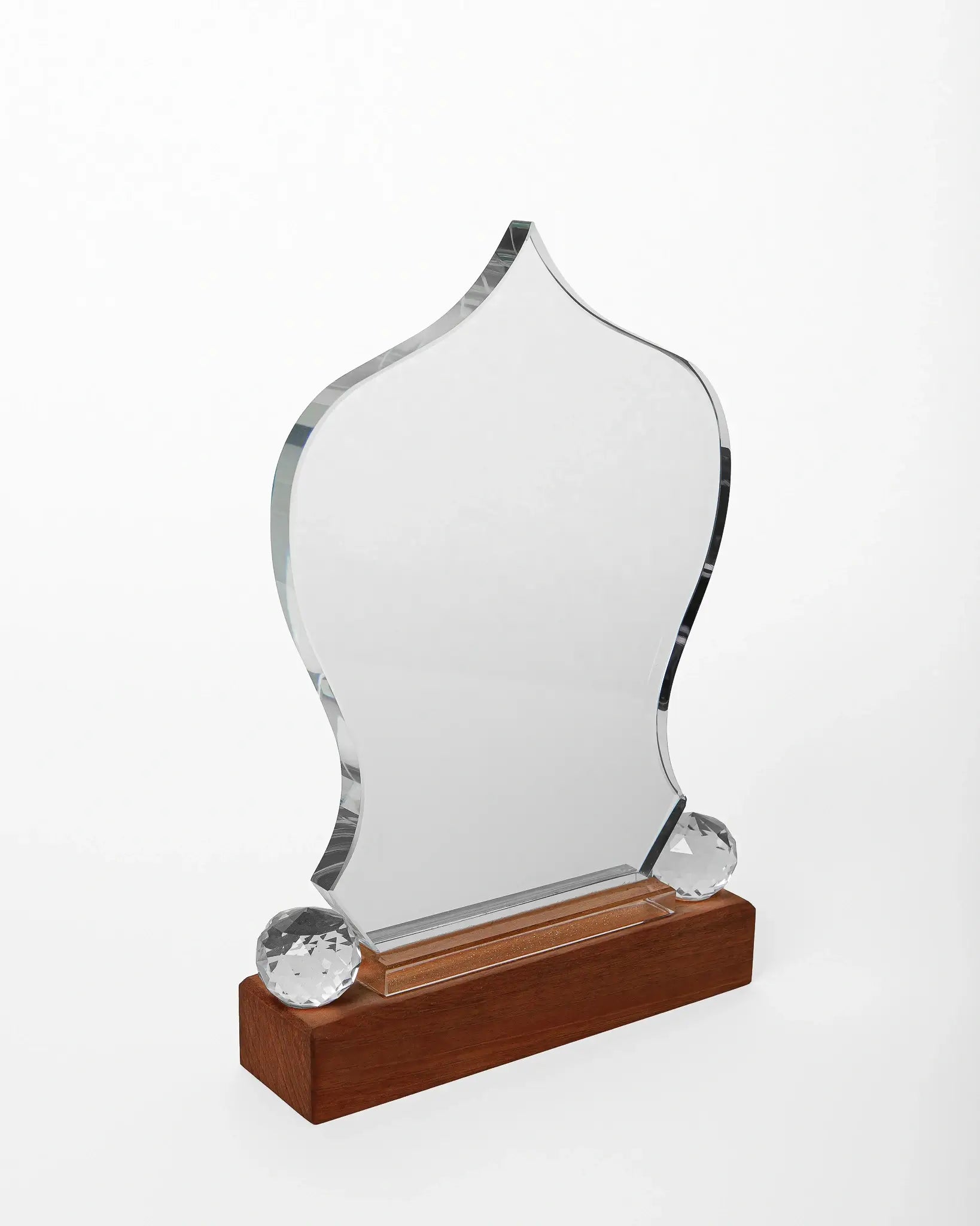 CRYSTAL AWARD WITH WOODEN BASE WW-36